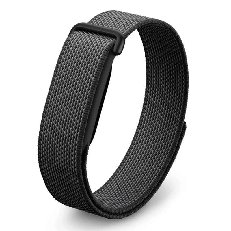 Nylon Loop Armband in Schwarz – Ersatzarmband für das Google Fitbit Air