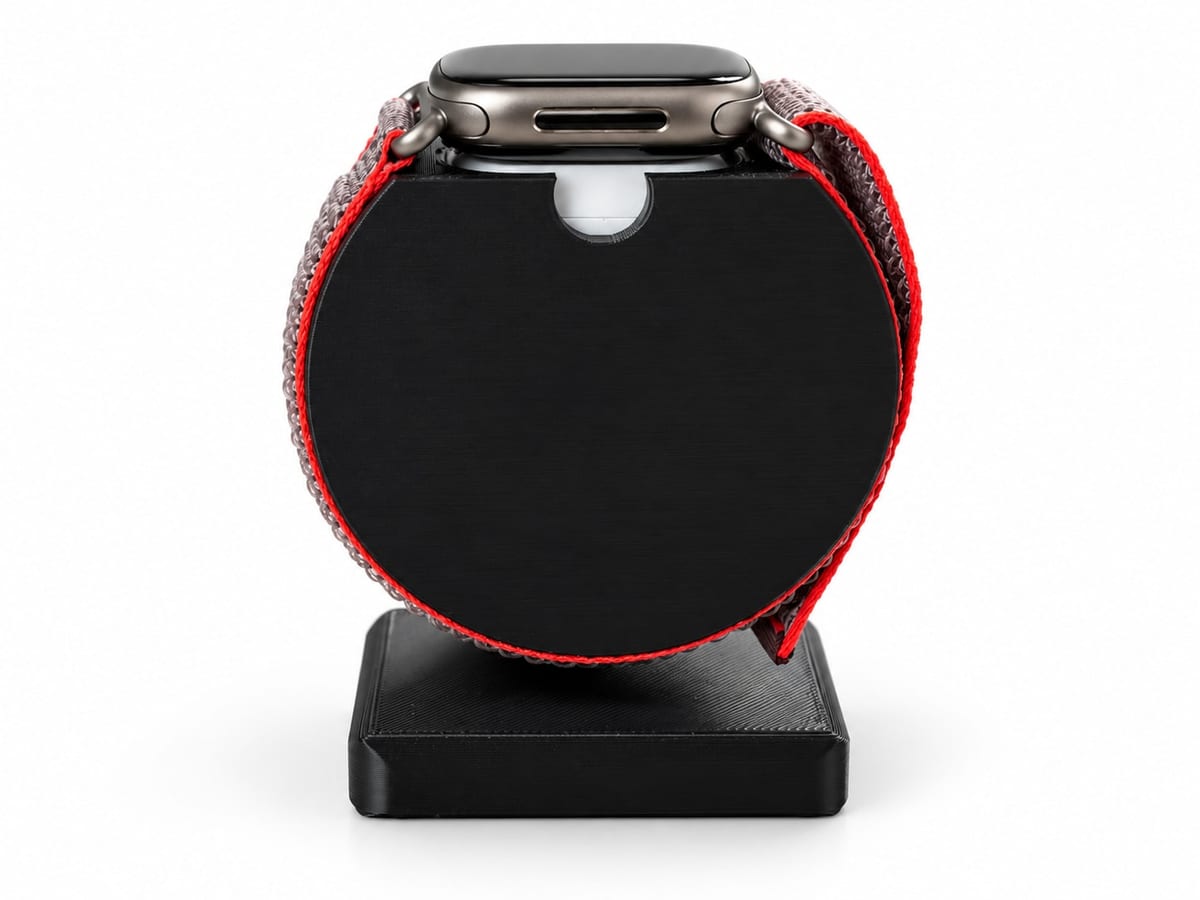 CleanHold Air Curve in Schwarz mit Google Fitbit Edge – Frontansicht