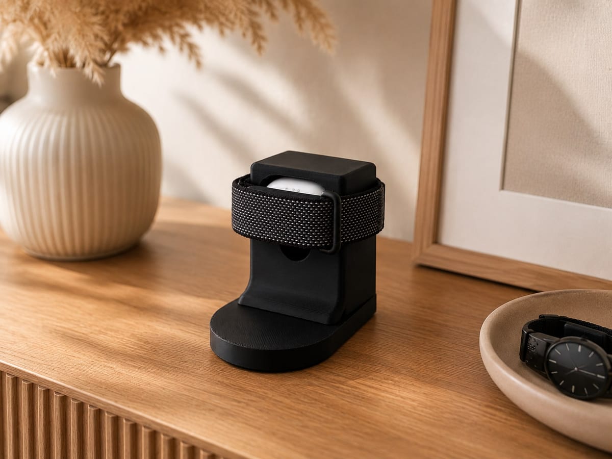 CleanHold Air als fester Aufbewahrungsplatz für den Google Fitbit Air und das Ladekabel