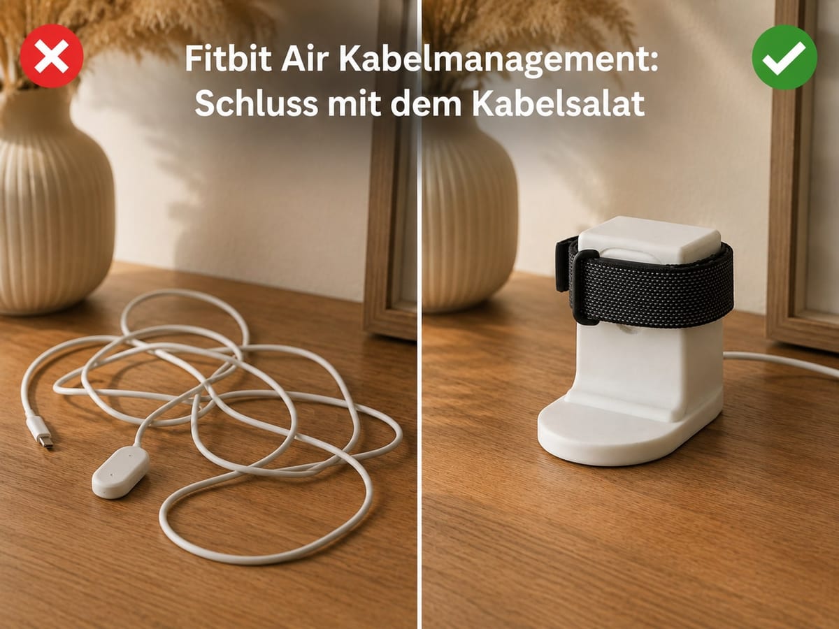 CleanHold Air mit sauber verlegtem Google Fitbit Air Ladekabel