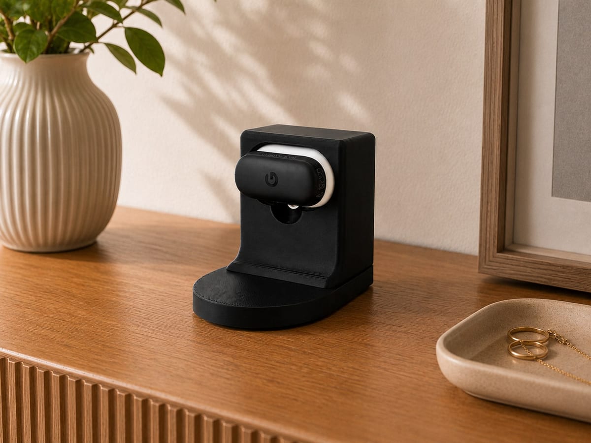 Google Fitbit Air liegt zum Laden in der CleanHold Air Dockingstation